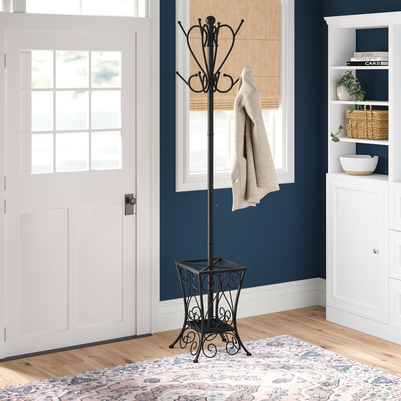 Lattice Antique Coat Rack with Umbrella Stand