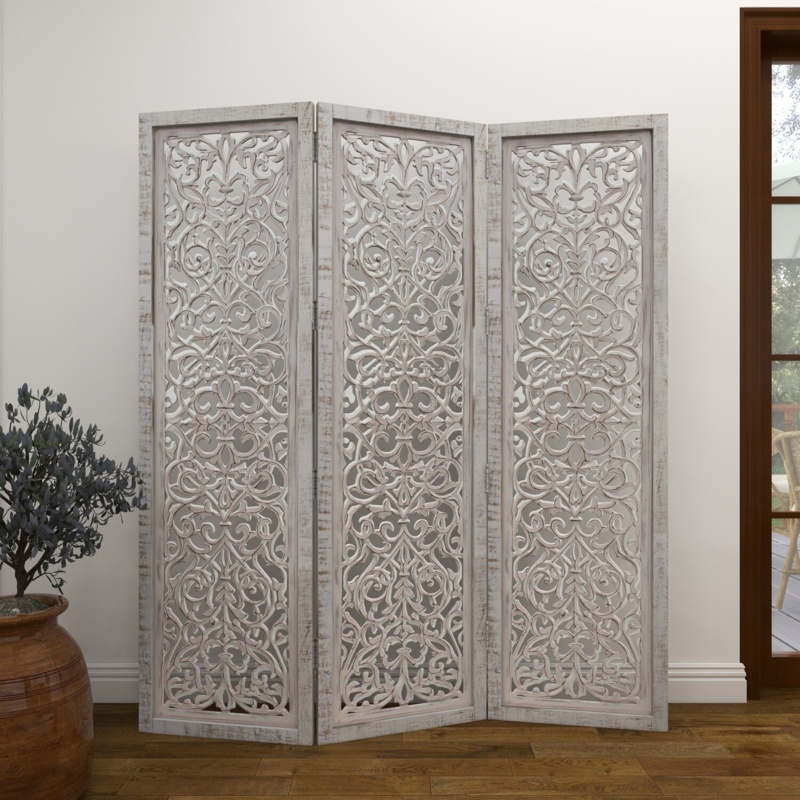 Laurenza 60'' W x 69'' H 3 - Panel Folding Room Divider