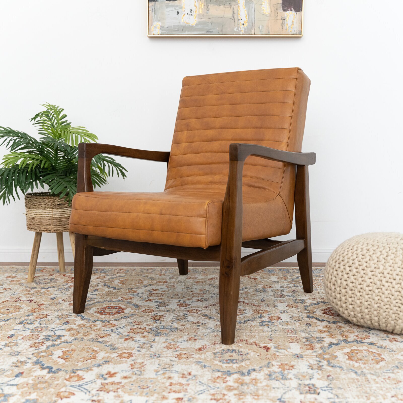 Leather mission chair