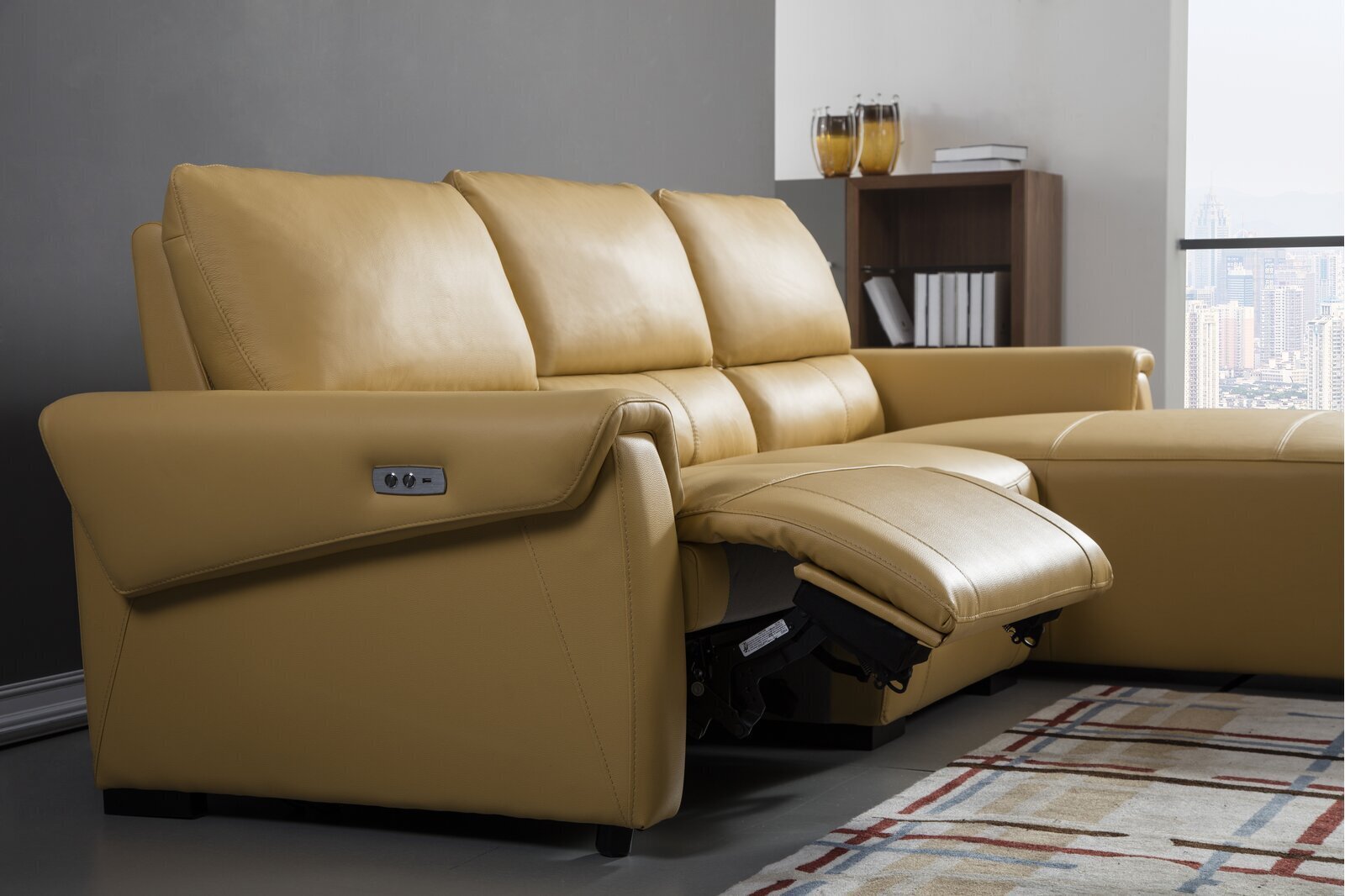 Leather Reclining Sectional Sofa 