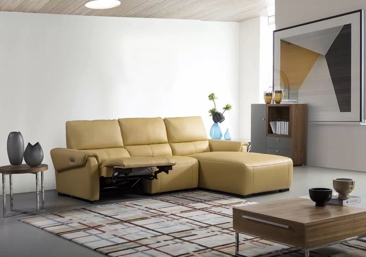 Leather Sofa With Reclining Seat