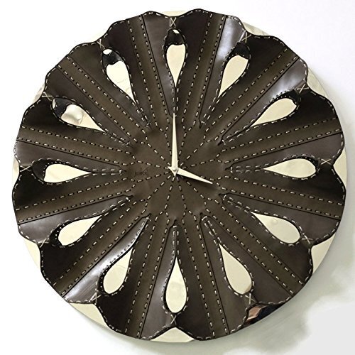 Leather Sunburst Design Wall Clock