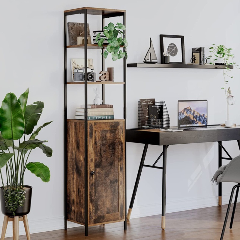 Single Linen Cabinet with Industrial Charm