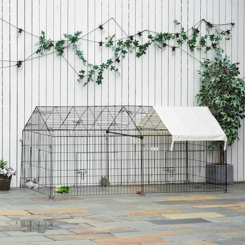 Outdoor Playpen with Canopy for Small Animals