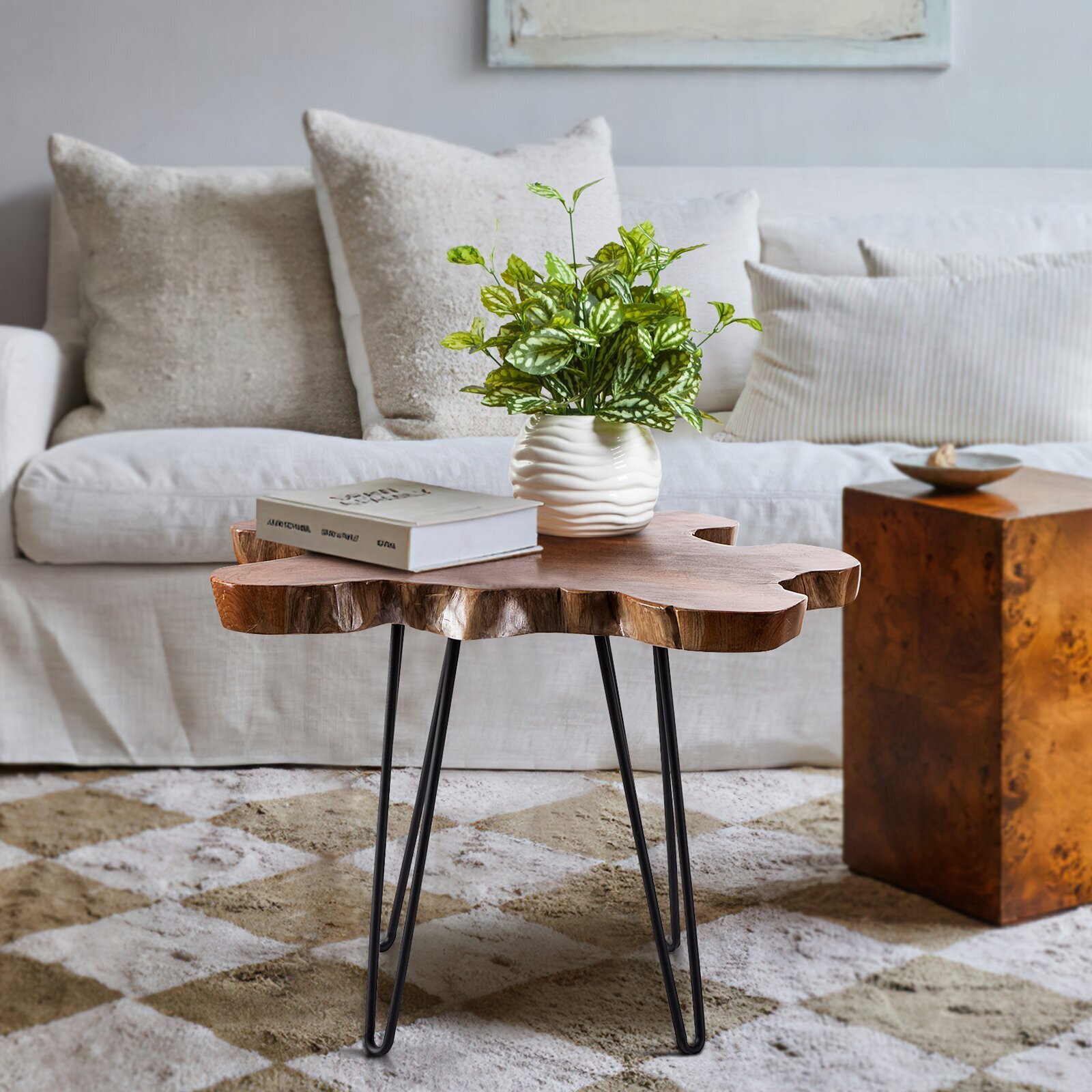Live Edge Teak Coffee Table