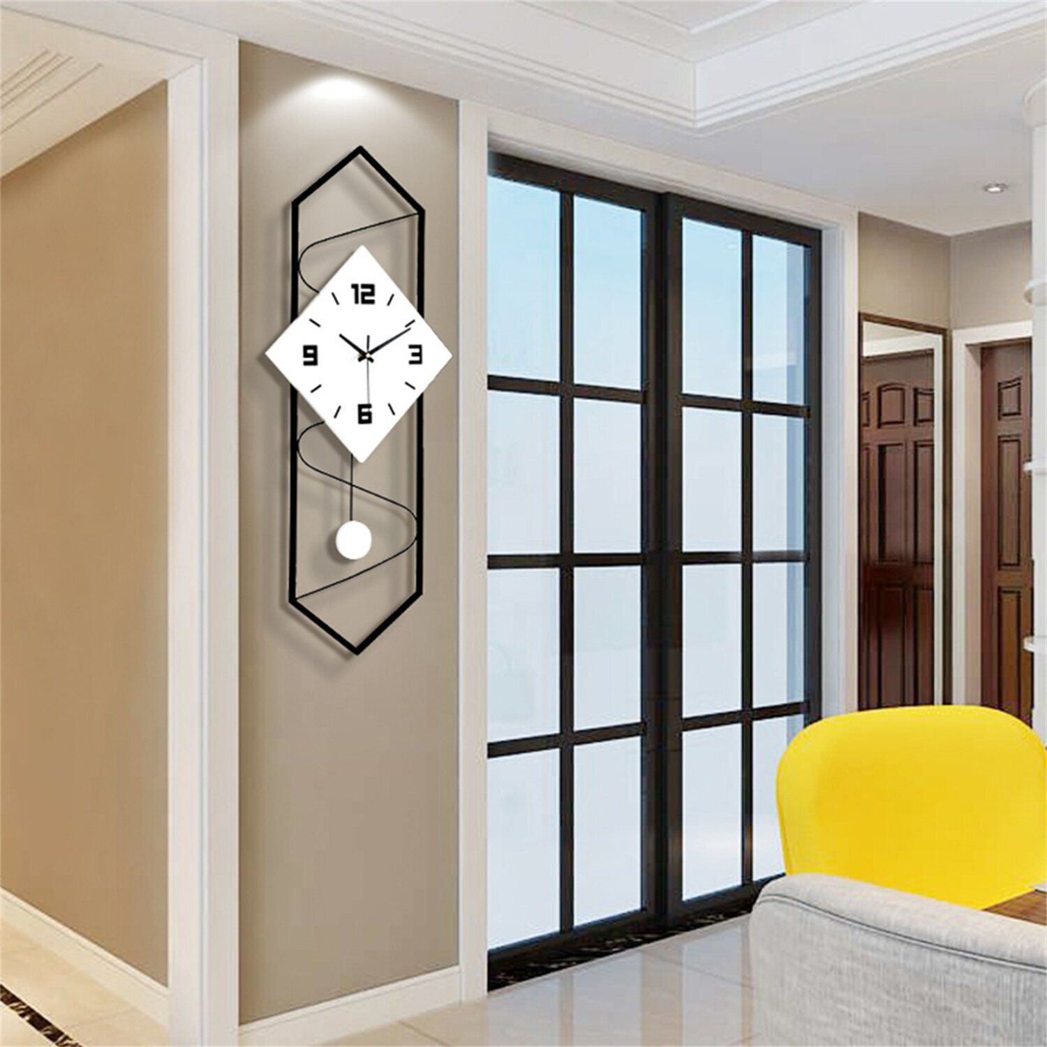 Long Art Deco Wall Clock
