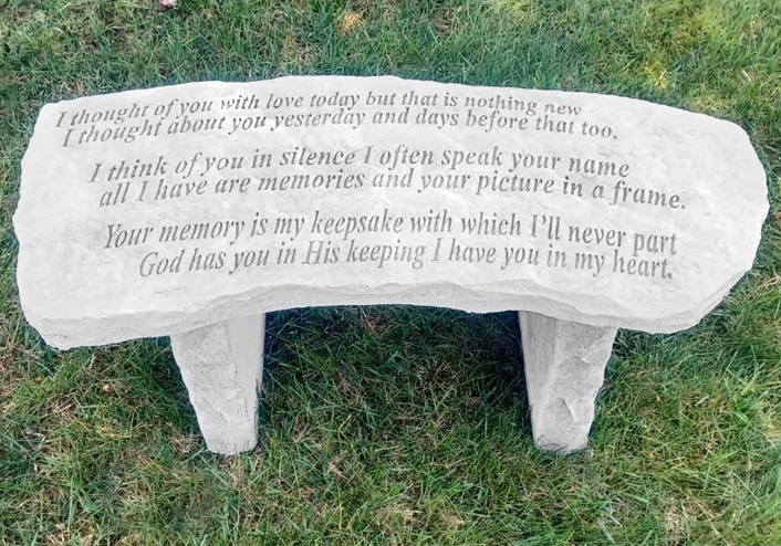 Lovely and Elegant Memorial Stone Bench