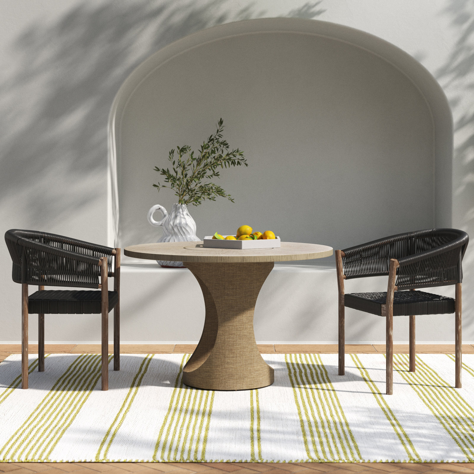 Low Black Rattan Dining Chairs