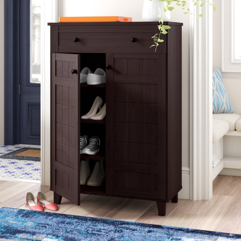 Lyceum Modern 15 Pair Shoe Storage Cabinet