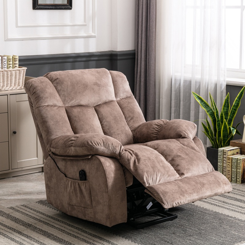 Lyquinn 38.5'' Wide Velvet Upholstered Power Lift Assist Standard Recliner