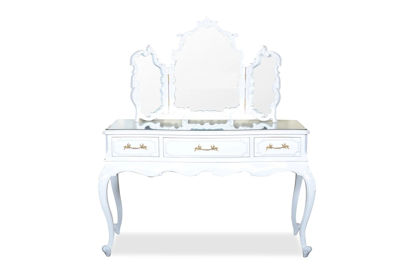 Mahogany makeup vanity in a different finish