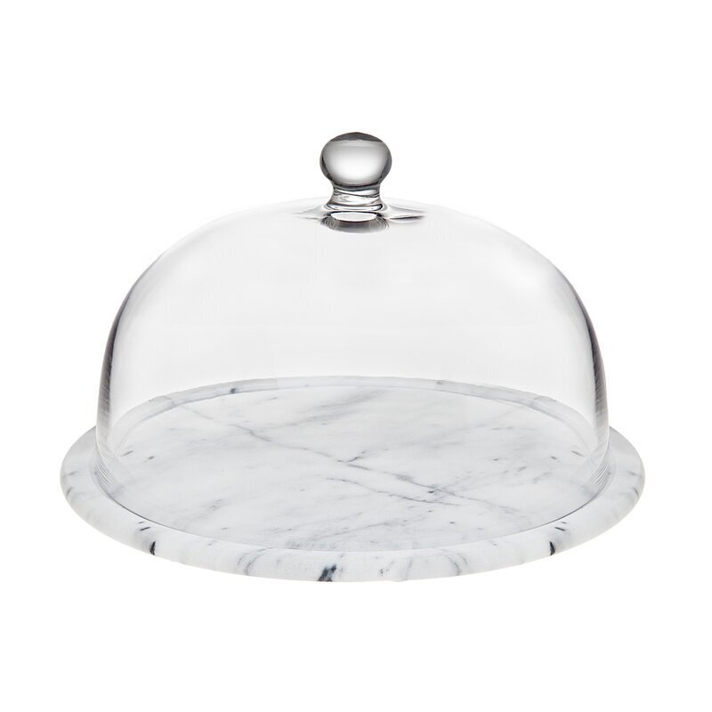 Marble White Cake Plate With Dome