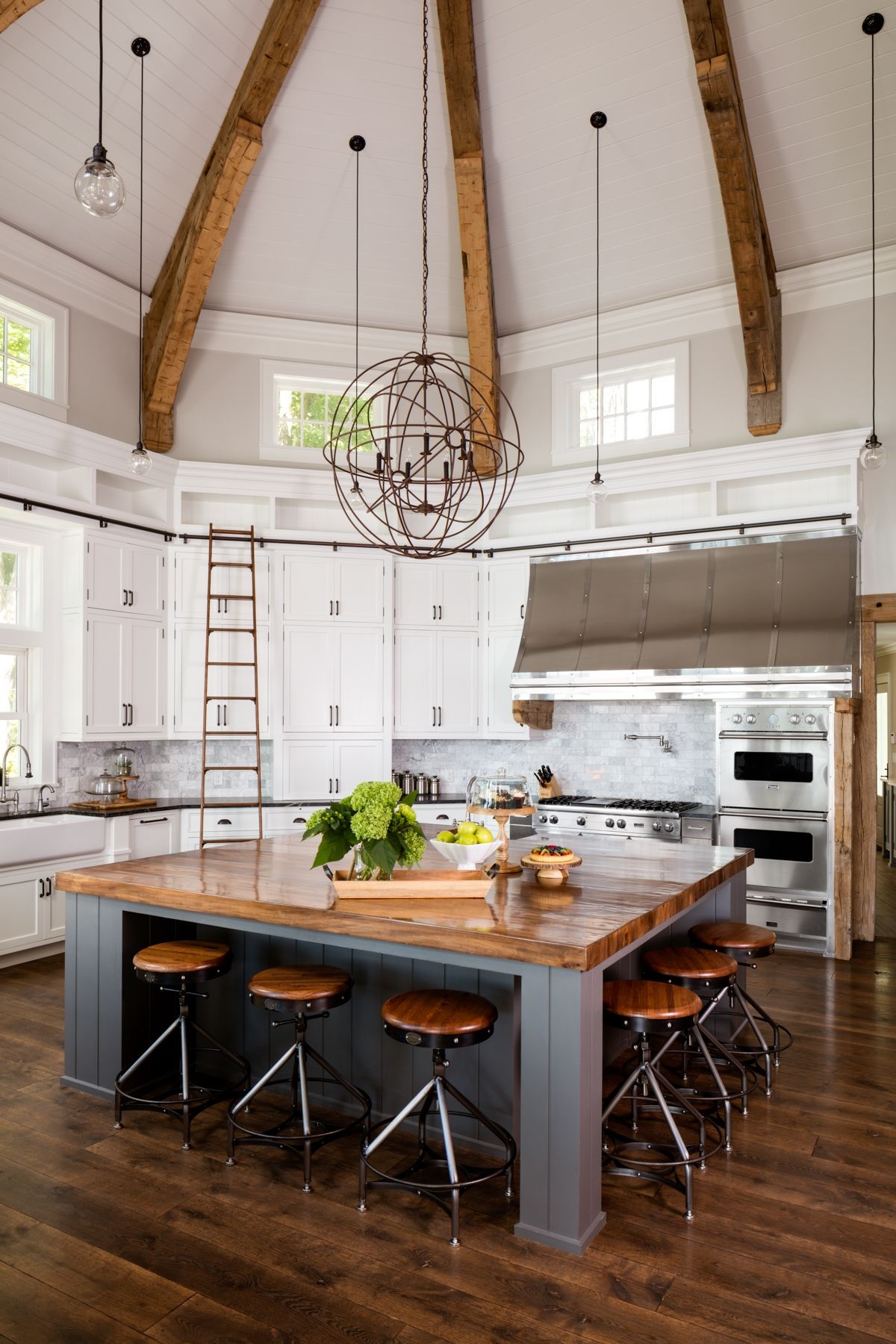 Massive Kitchen With Unique Design Elements
