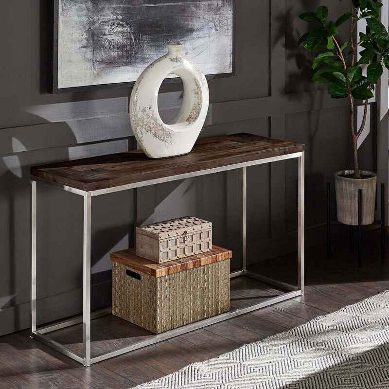 MDF and stainless steel modern console table