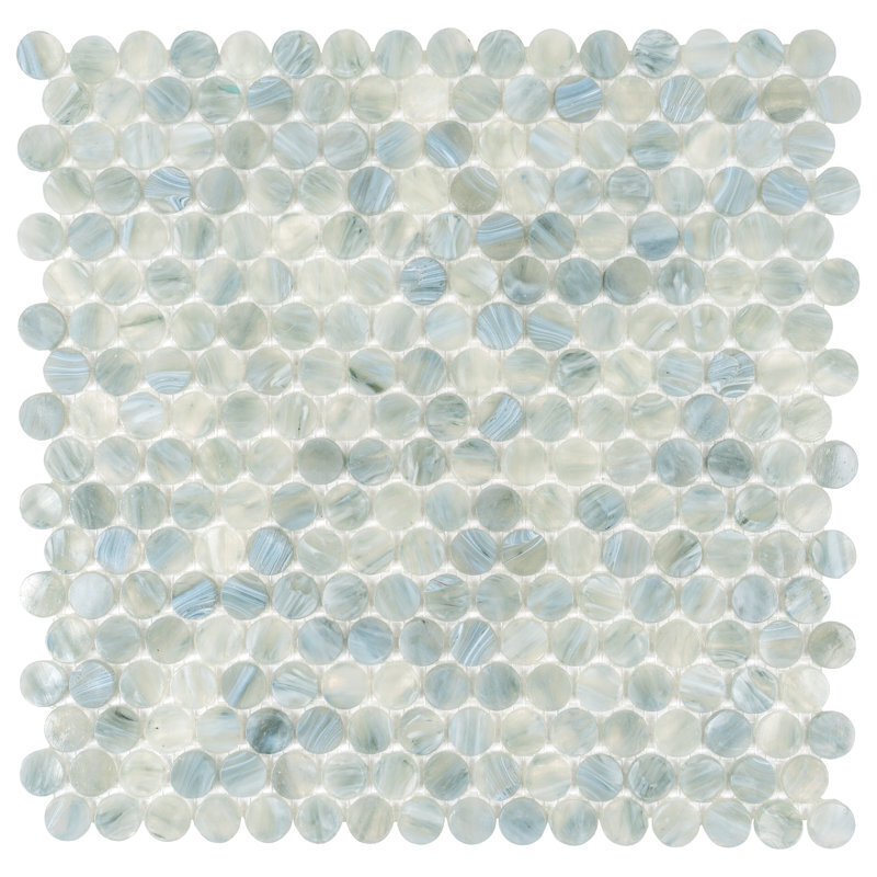 Mesh backed glass penny tile