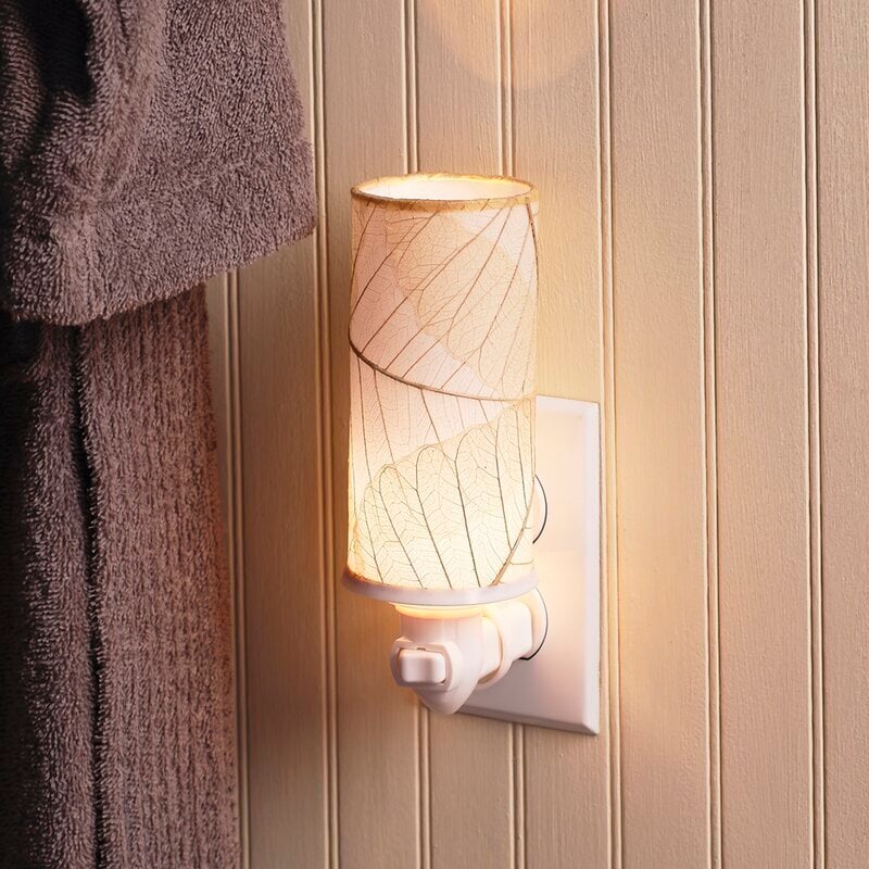 Metal and Banyan leaf night light 