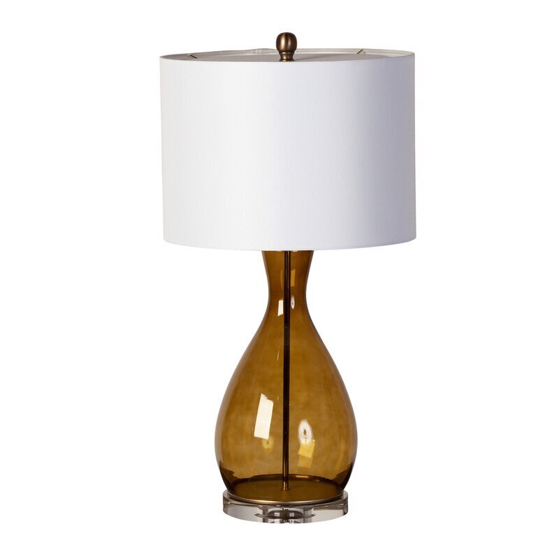 Metal and glass amber lamp