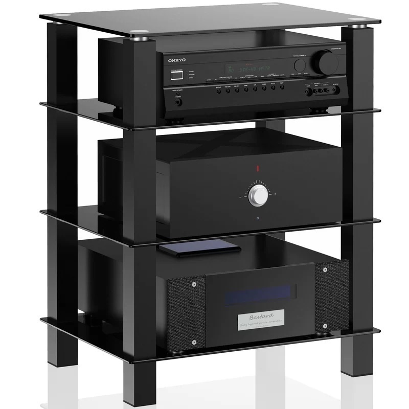 Metal and Glass Stereo and Audio Rack