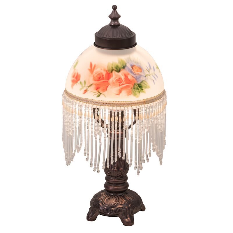 Metal and resin vintage rose lamp