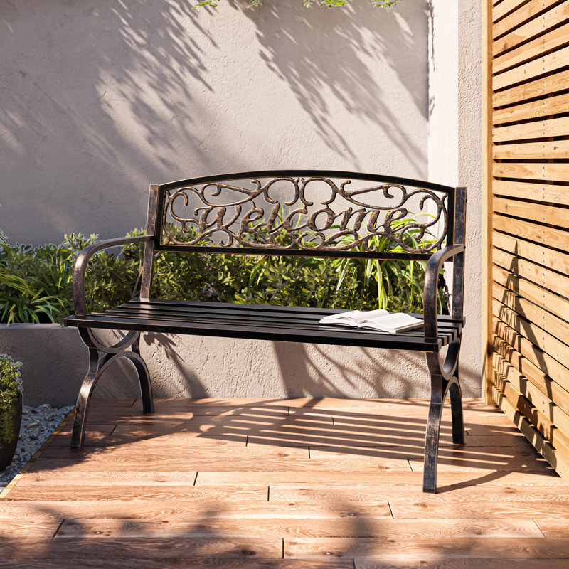 Metal Bench With Quote