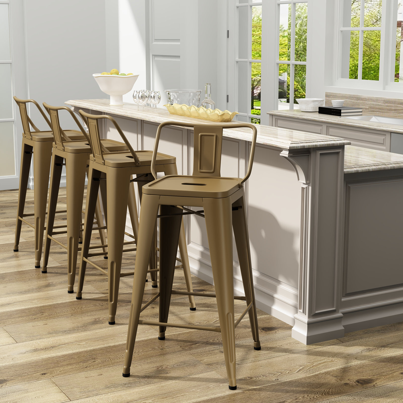 Metal outdoor barstools