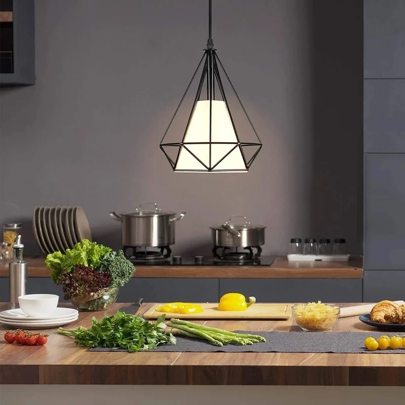 Metal plug in swag lamp