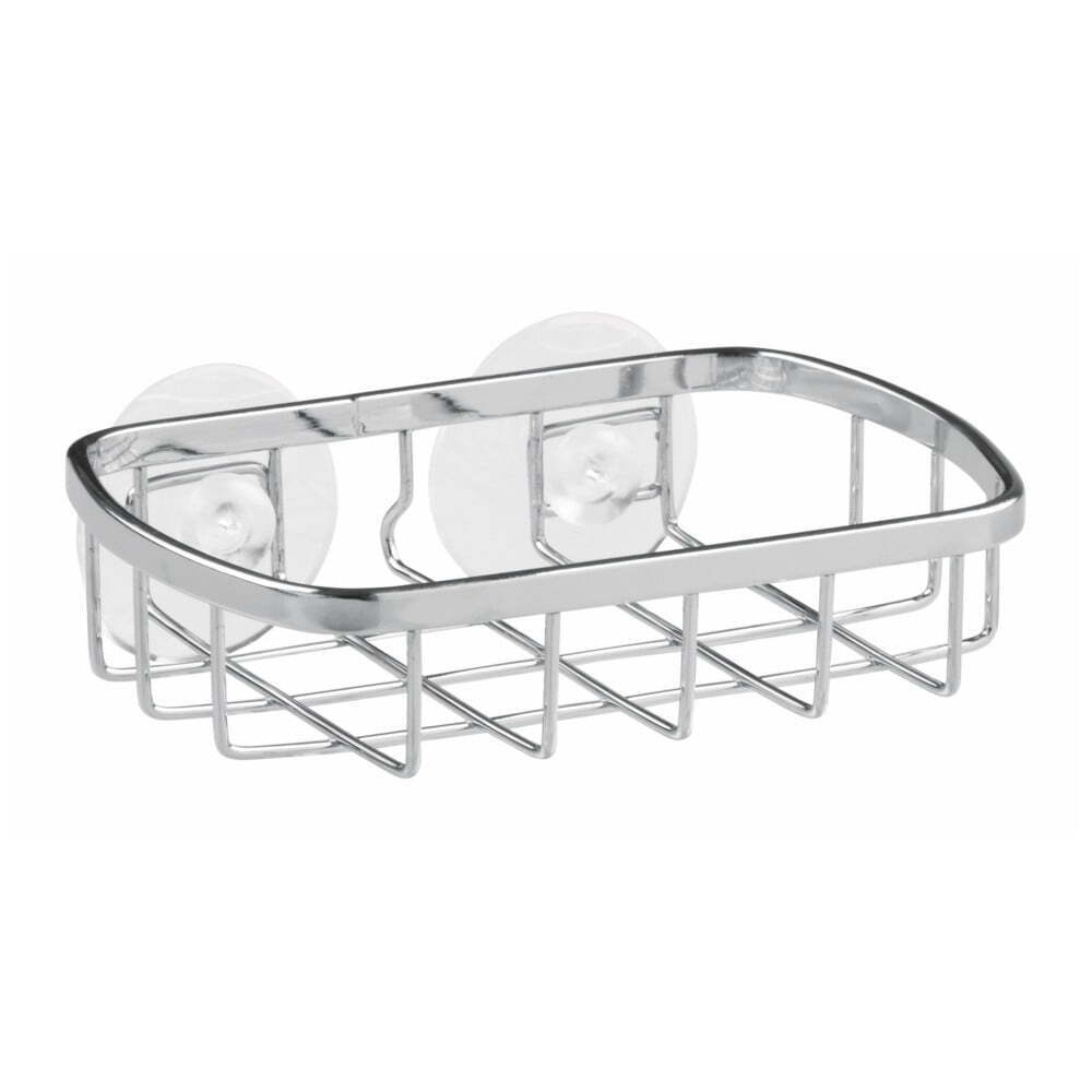 Metal soap dish for shower with suction
