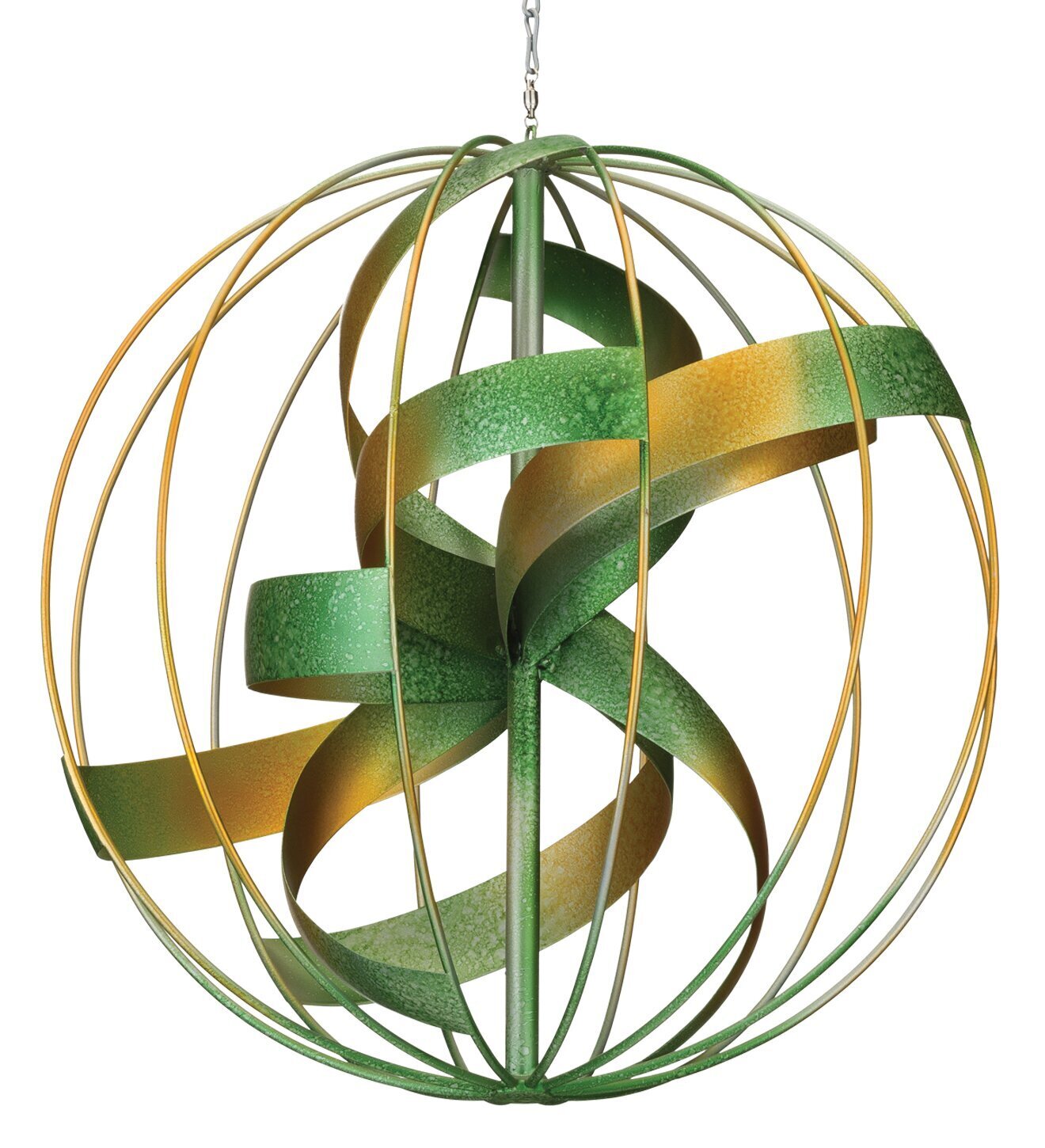 Metallic Globe Shaped Hanging Wind Spinners