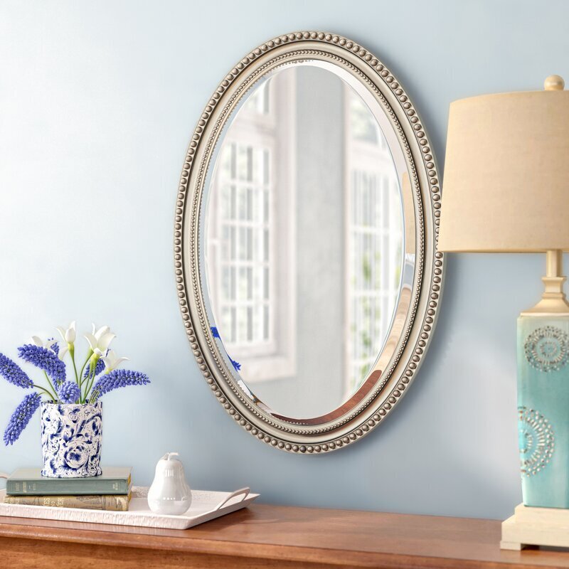 Metallic Vintage Oval Mirror