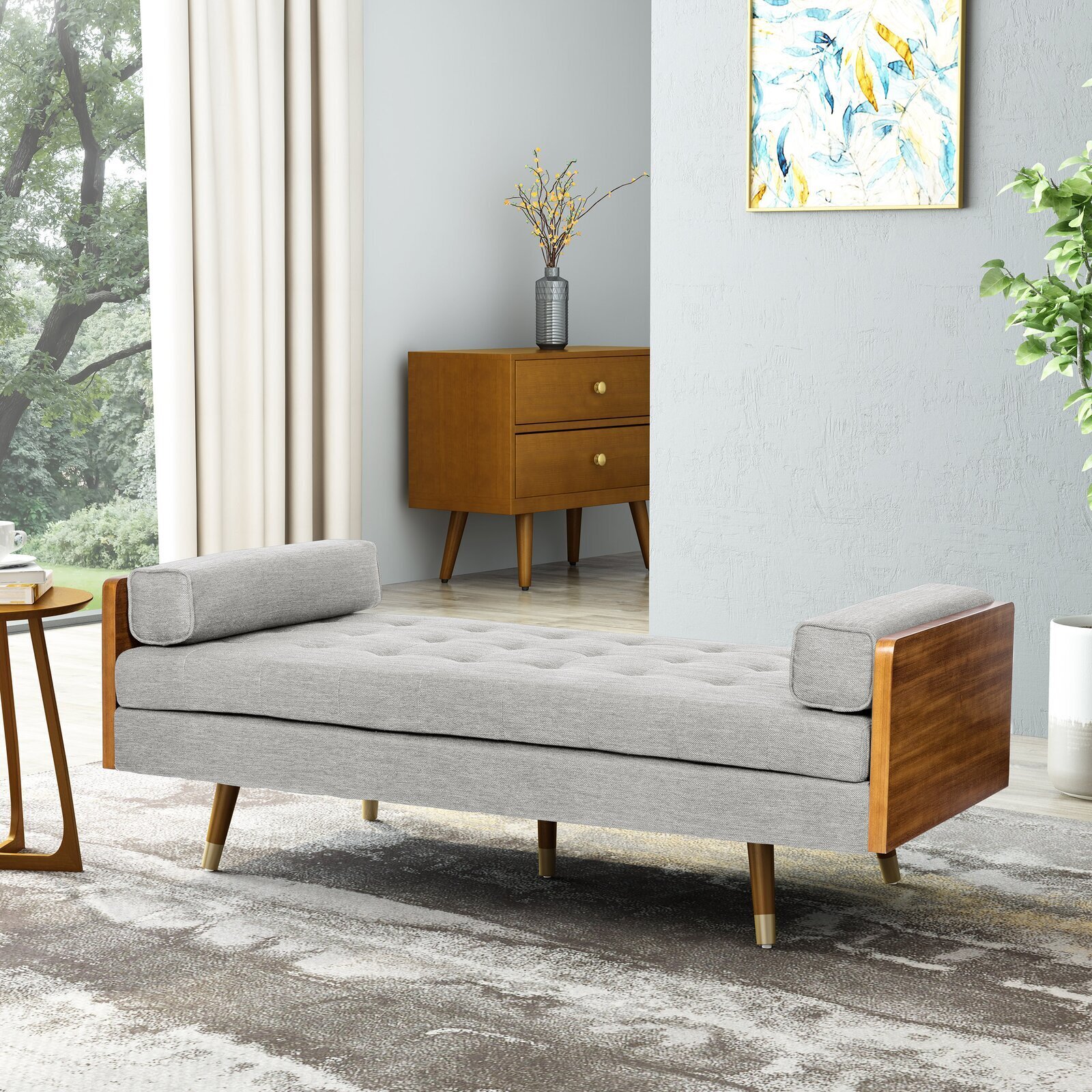 Mid century backless chaise lounge 