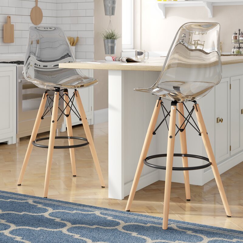 Mid Century Clear Bar Stools