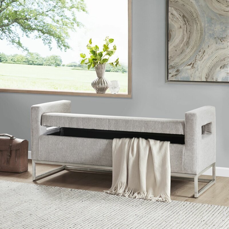 Mid Century Modern Bench with Sides