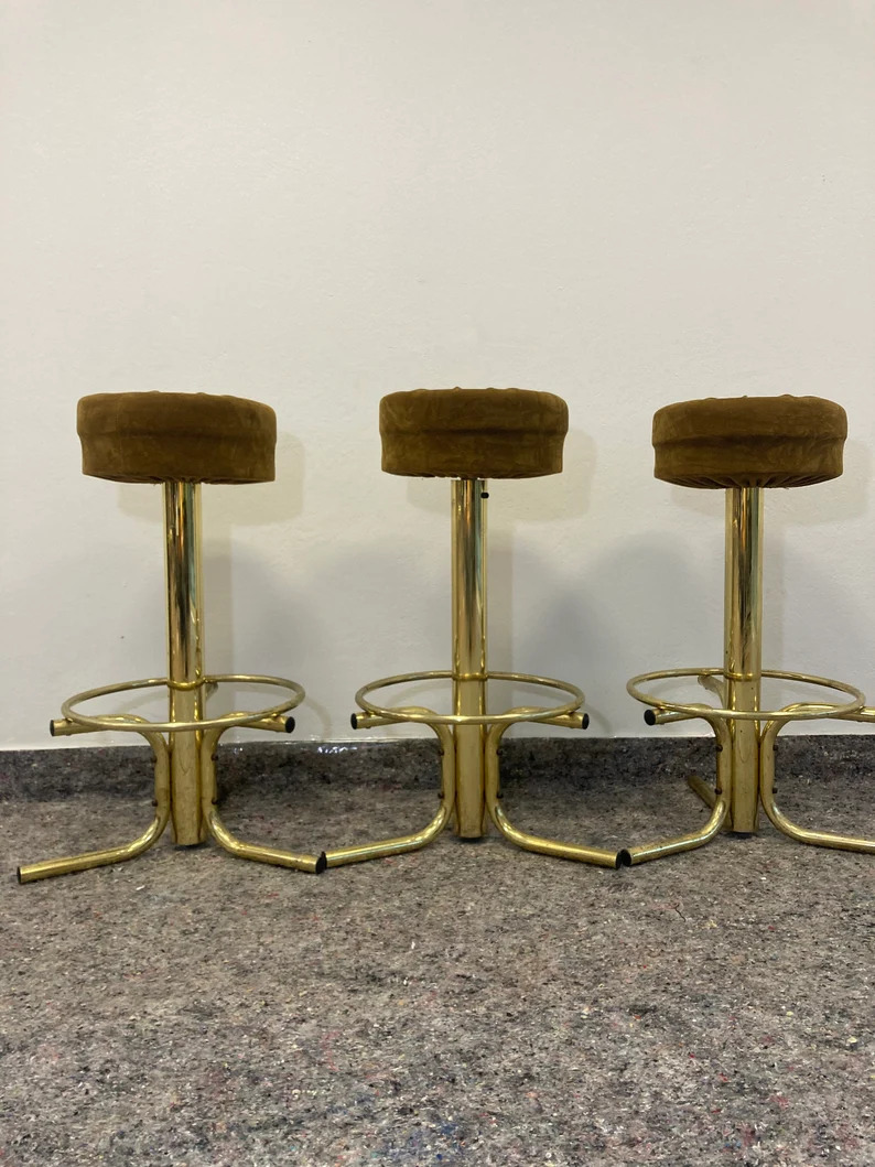 Mid Century Modern Brass Bar Stool