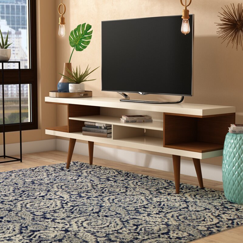 Mid Century Modern Narrow TV Table