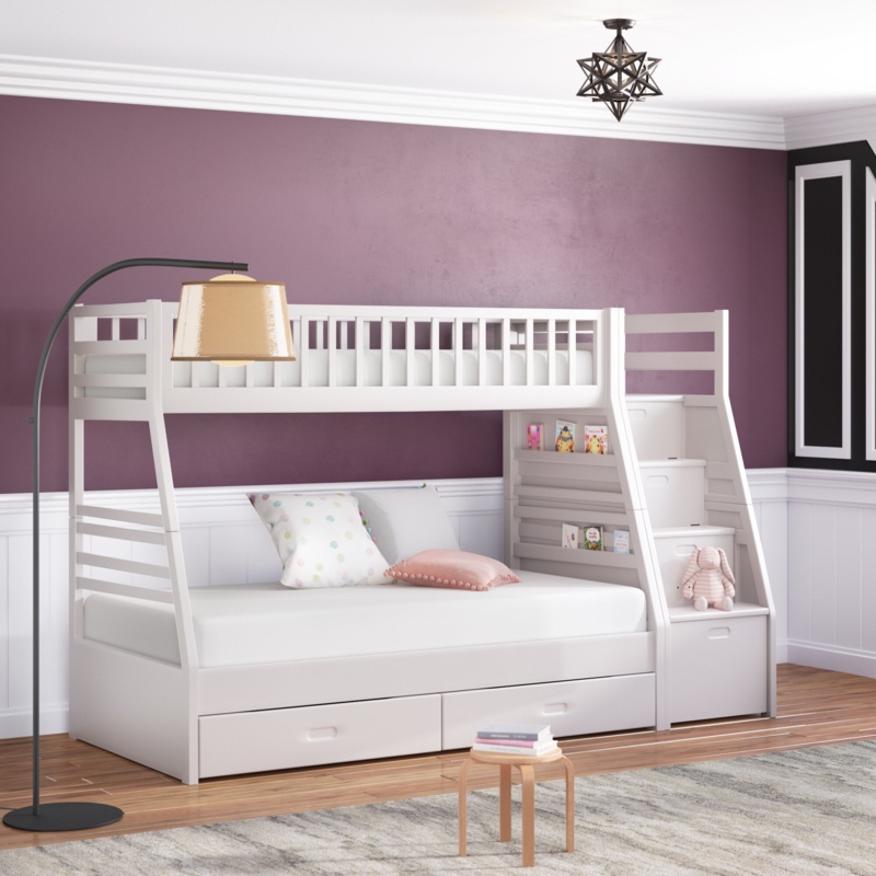 Mimi Twin Over Full 2 Drawer Solid Wood Standard Bunk Bed by Harriet Bee