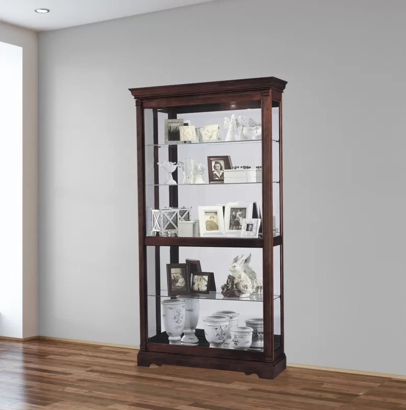 Mirrored Lit Two Part Cabinet