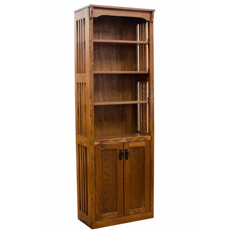 Mission bookshelf with bottom cabinet