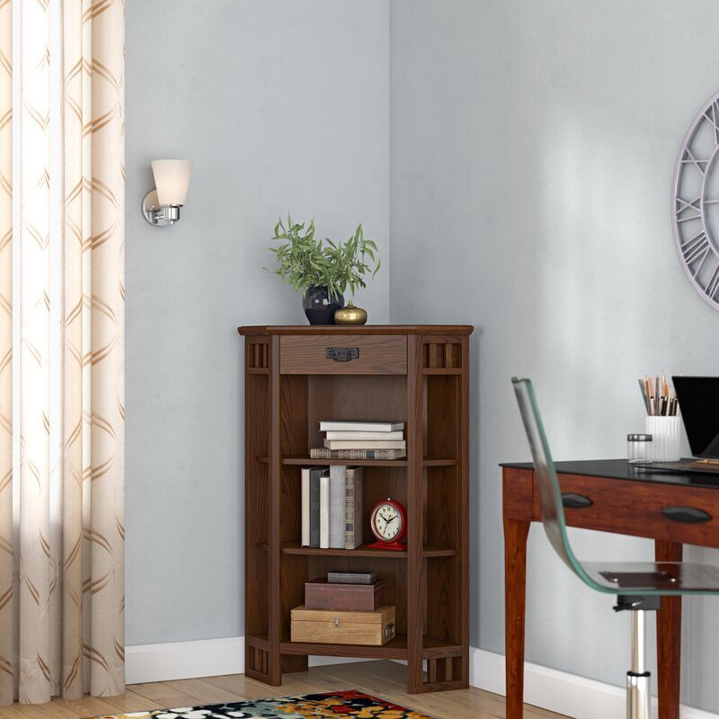 Mission corner bookcase