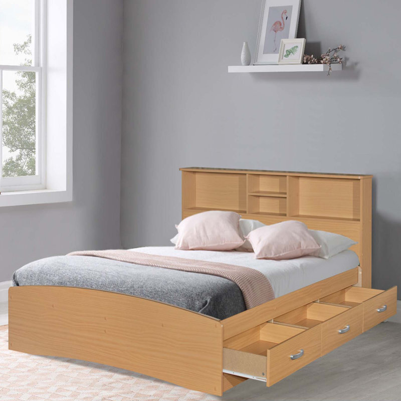 Modern Bookcase Bed Frame Full