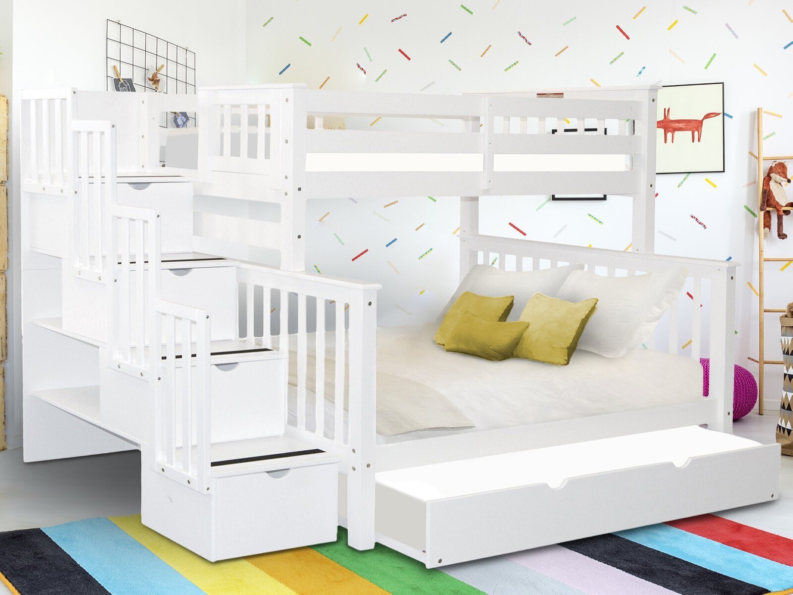 Modern Bunk Bed with Stairs