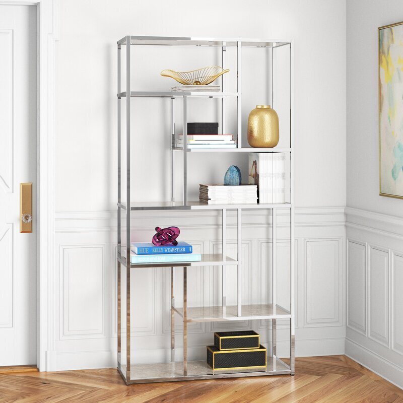 Modern Chrome Bookcase