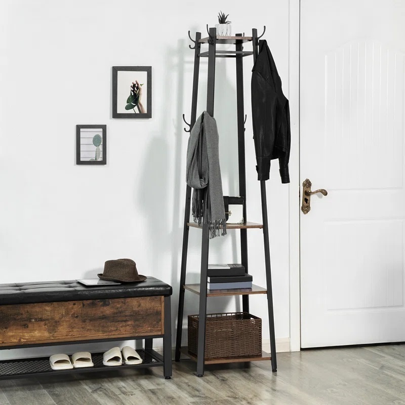 Modern Coat Tree with Storage