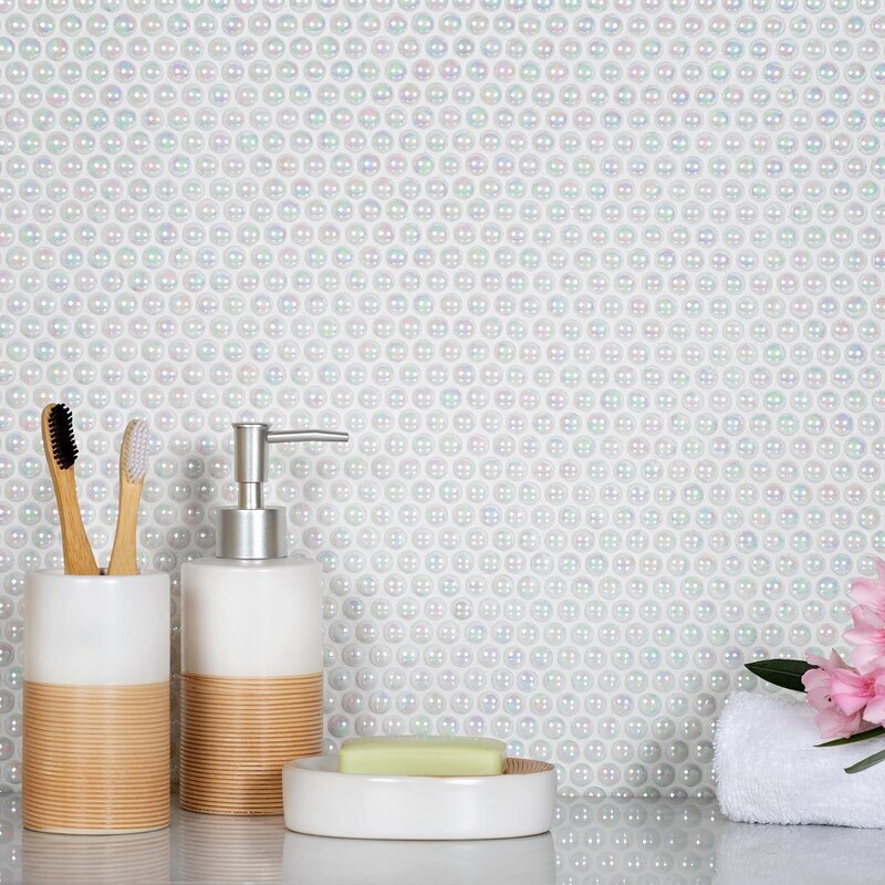 Modern glass penny tile