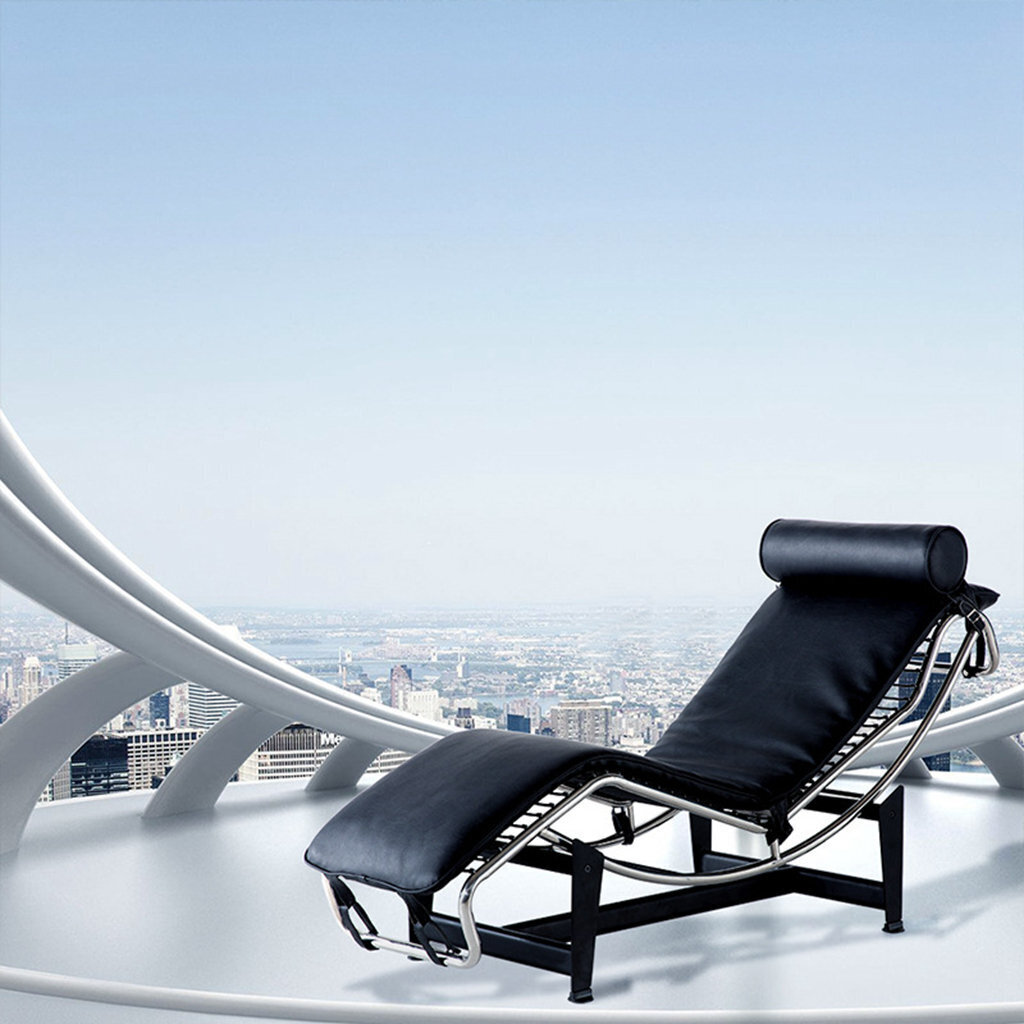 Modern leather chaise lounge