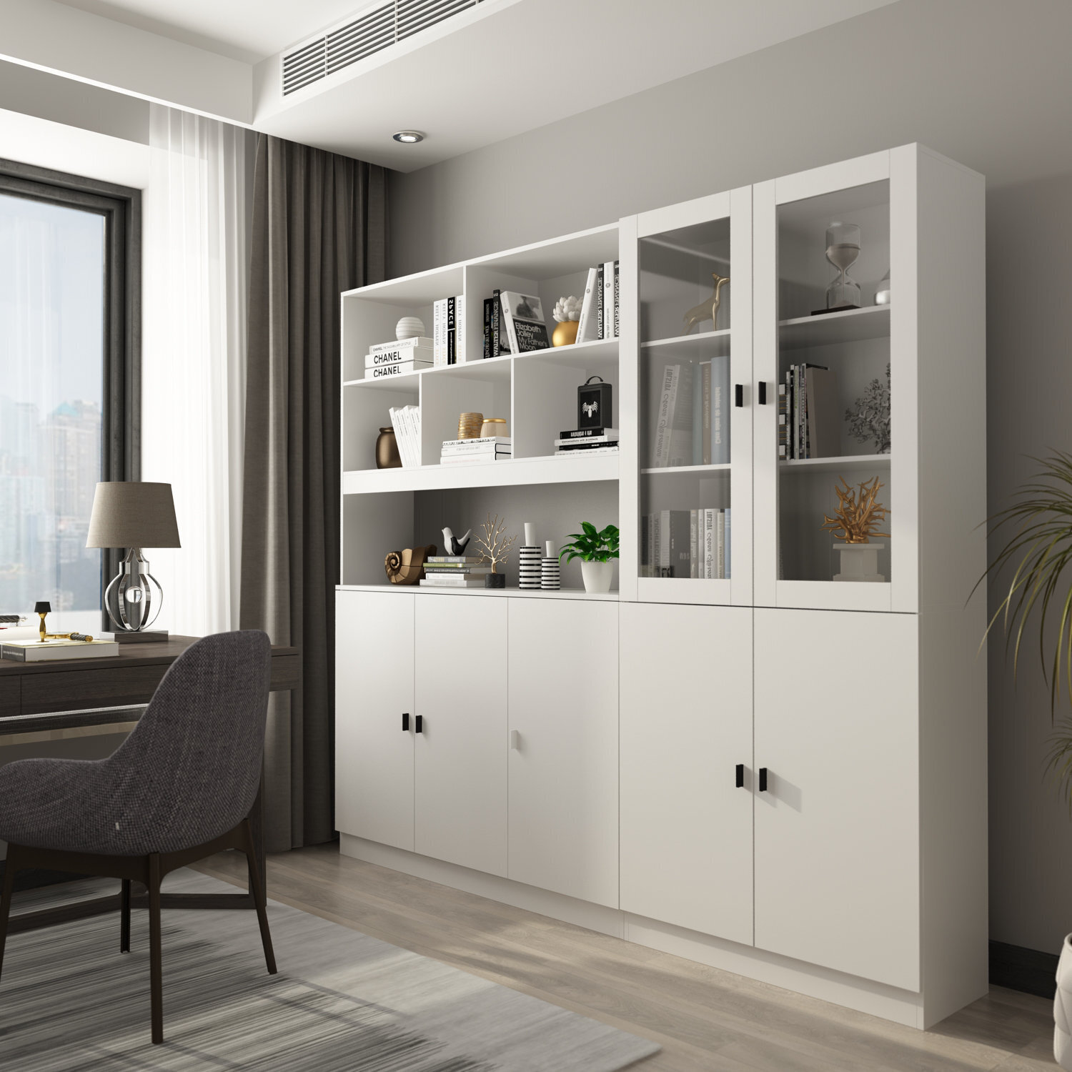 Modern Library Bookcase With Doors