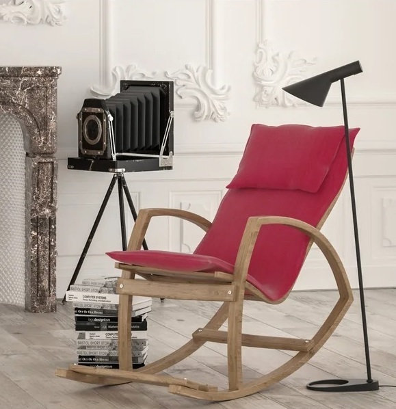 Modern Minimalistic Fabric Covered Bentwood Replica