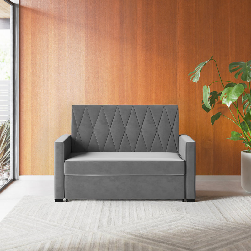 Modern Reclining and Convertible Loveseat