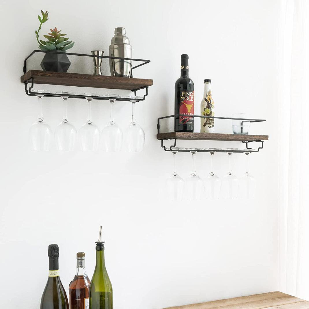 Modern Side Load Stemware Rack Wall Mount