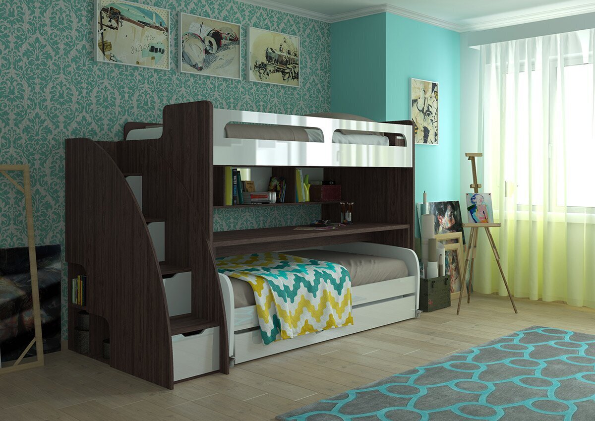 Modern Trundle Bed Desk