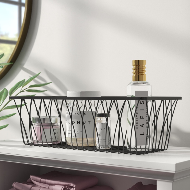 Montanez Twist Rectangle Metal/Wire Basket